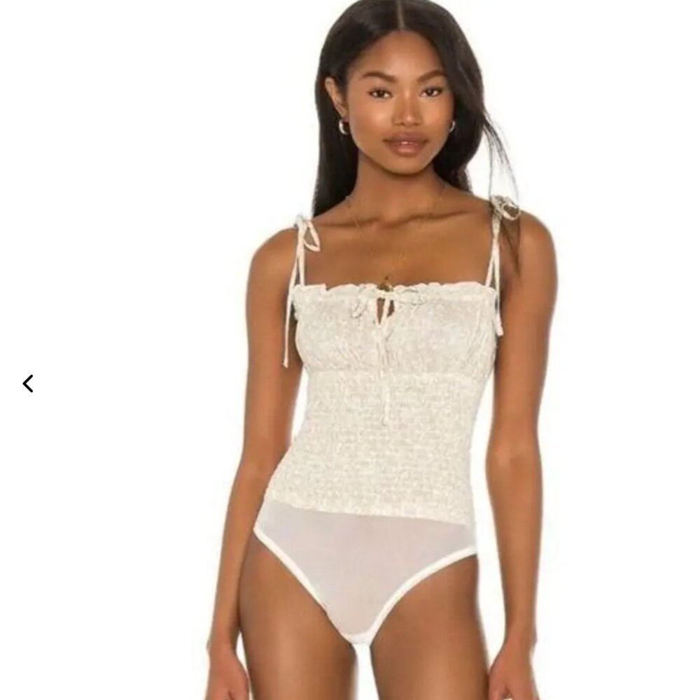Free People Bardot Bodysuit in Ivory